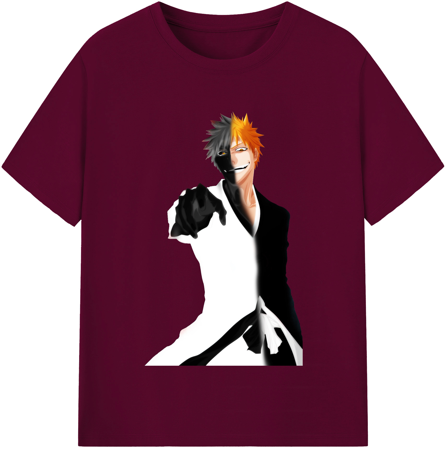 （画像用） ブリーチ 黒崎一護（くろさき いちご）BLEACH Kurosaki Ichigo レディースカジュアルプリントTシャツ（綿100％）